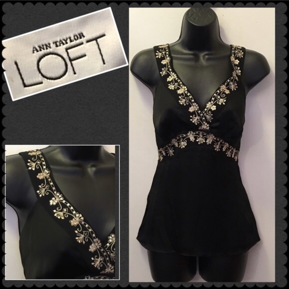 Black embellished tank top